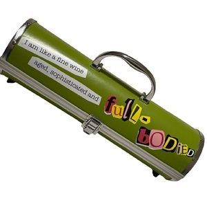 Wine Tote Hardshell Carrying Case Magazine Letters Aged